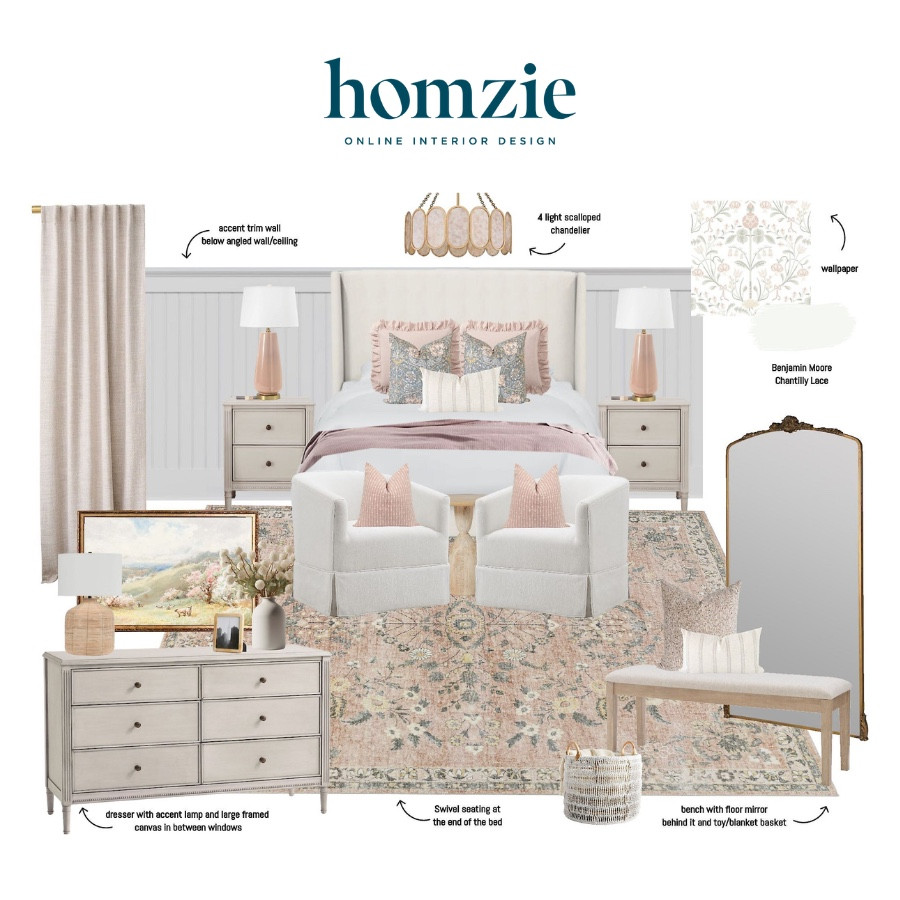 Sweet little girls room with the cutest wallpaper and blush accents ! Girls bedroom decor 

#LTKKids #LTKFamily #LTKHome