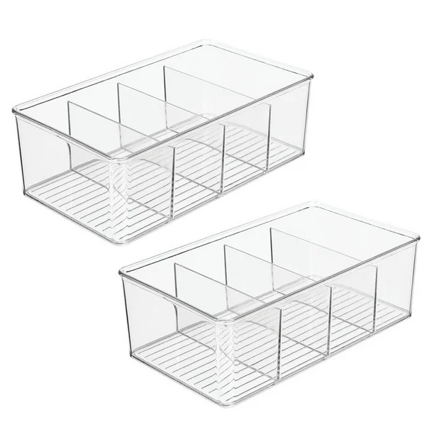 mDesign Kitchen Pantry Food Cabinet Organizer, Clear, 2 Count - Walmart.com | Walmart (US)