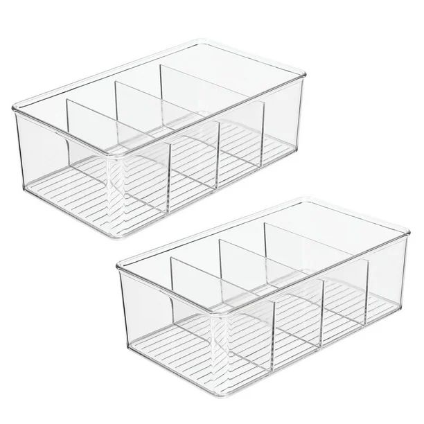 mDesign Kitchen Pantry Food Cabinet Organizer, Clear, 2 Count - Walmart.com | Walmart (US)