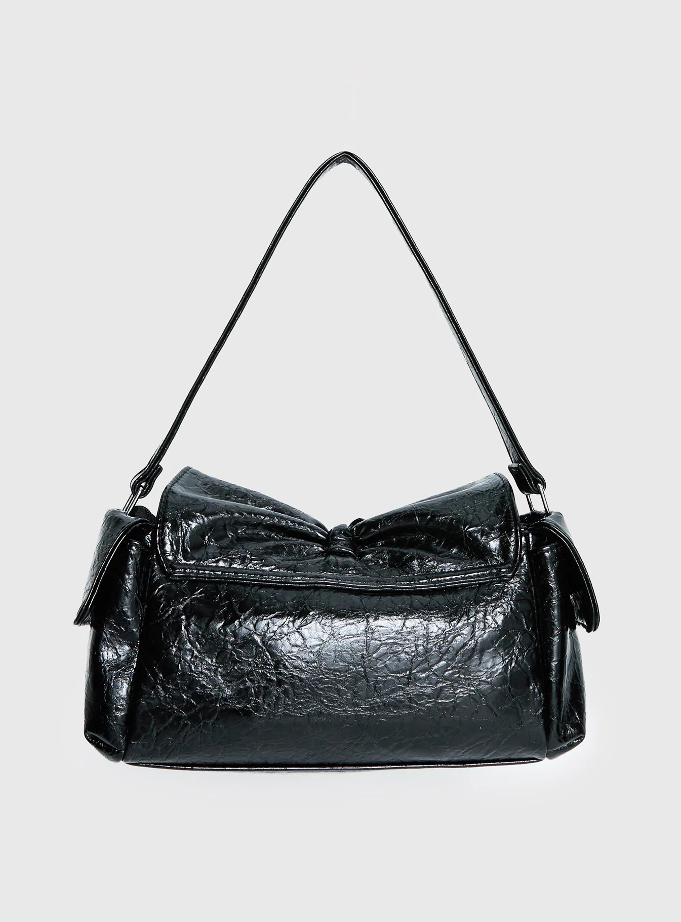 Lay Your Cards Bow Detail Shoulder Bag Black | Princess Polly US