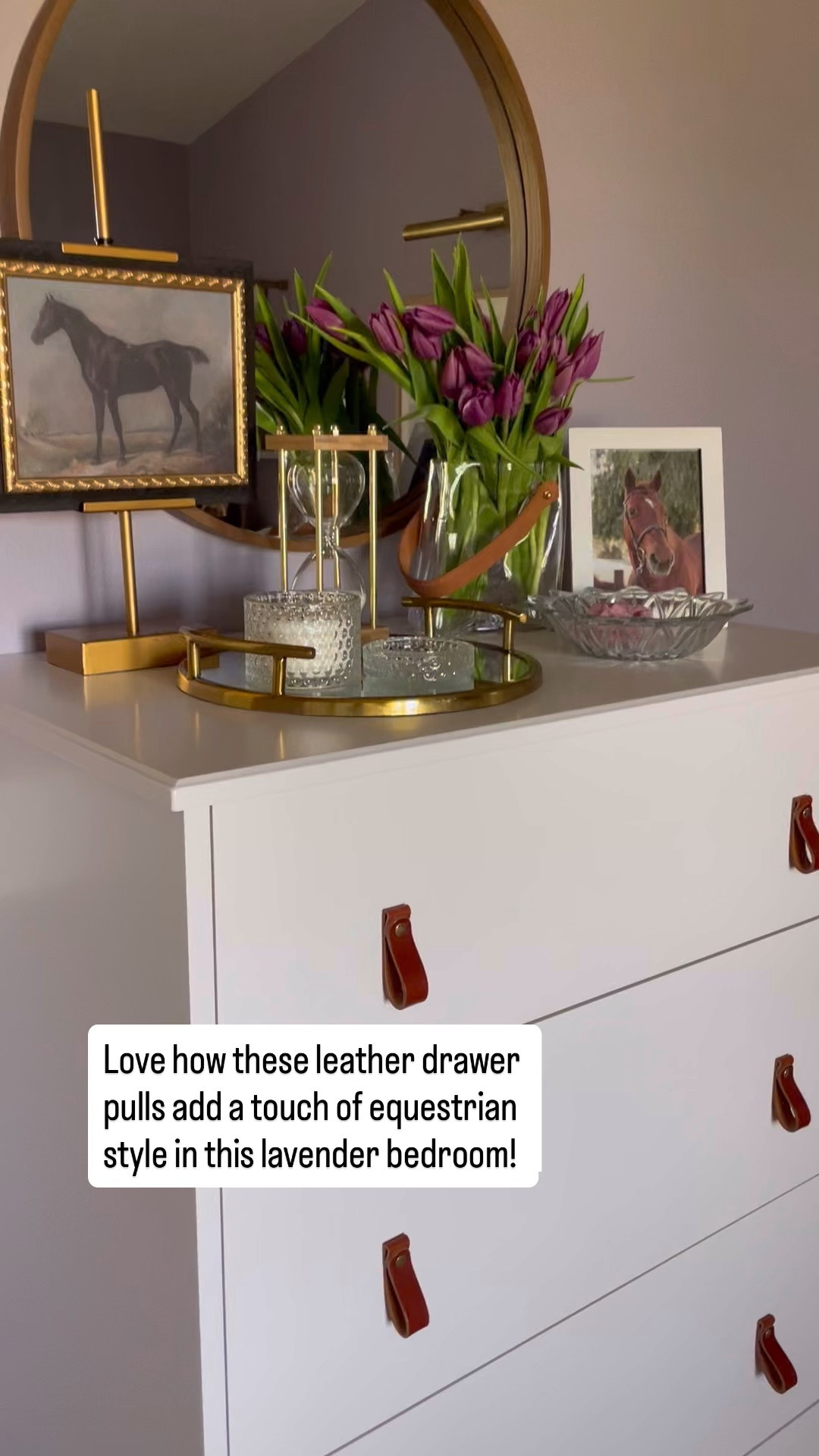 Changed out the drawer pulls on this basic white dresser to create an equestrian vibe! 👏🏻🐴