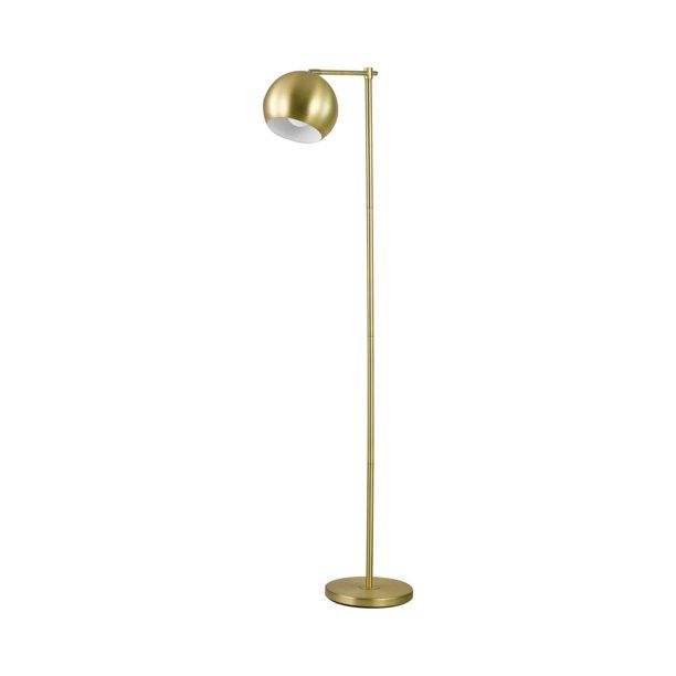60 Inch Modern Floor Lamp, Dome Shade, Round Metal Base, Brass | Walmart (US)