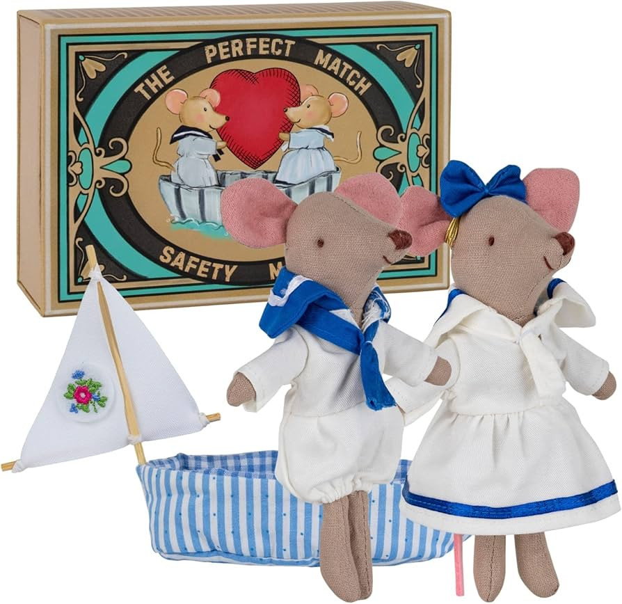 LEVLOVS Mouse in a Matchbox and Friends Danish Design Toy Baby Registry Gift Sailors Plush Toy | Amazon (US)