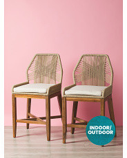 2pk 43in Crossweave Back Counter Stools With Cushions | Best Sellers | HomeGoods | HomeGoods