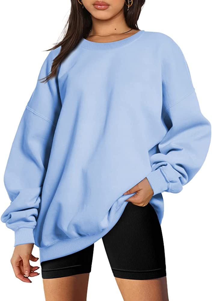 EFAN Women's Oversized Fleece Sweatshirts Long Sleeve Crew Neck Pullover Sweatshirt Casual Hoodie To | Amazon (US)