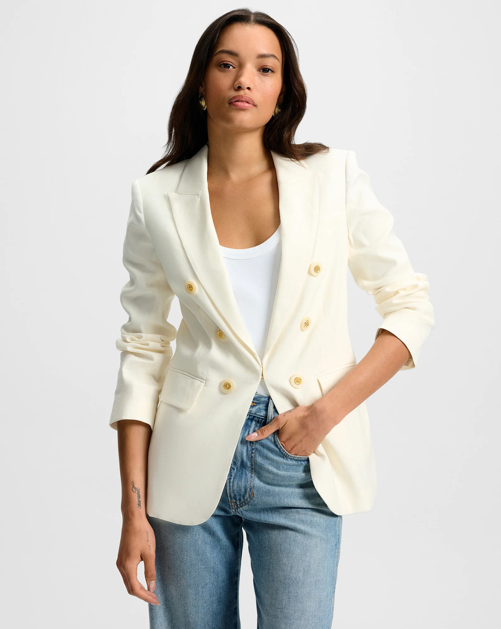 Bexley Stretch-Linen Dickey Jacket | Veronica Beard