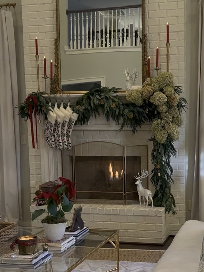 Brushed gold fireplace screen mantel garland Christmas garland gold coffee table grandmillennial home decor 

#LTKSaleAlert #LTKHoliday #LTKHome