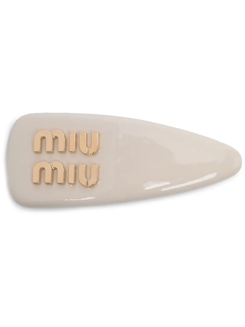 Miu Miu logo-lettering Leather Hair Clip  - Farfetch | Farfetch Global