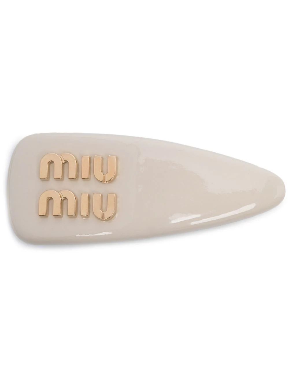 Miu Miu logo-lettering Leather Hair Clip  - Farfetch | Farfetch Global