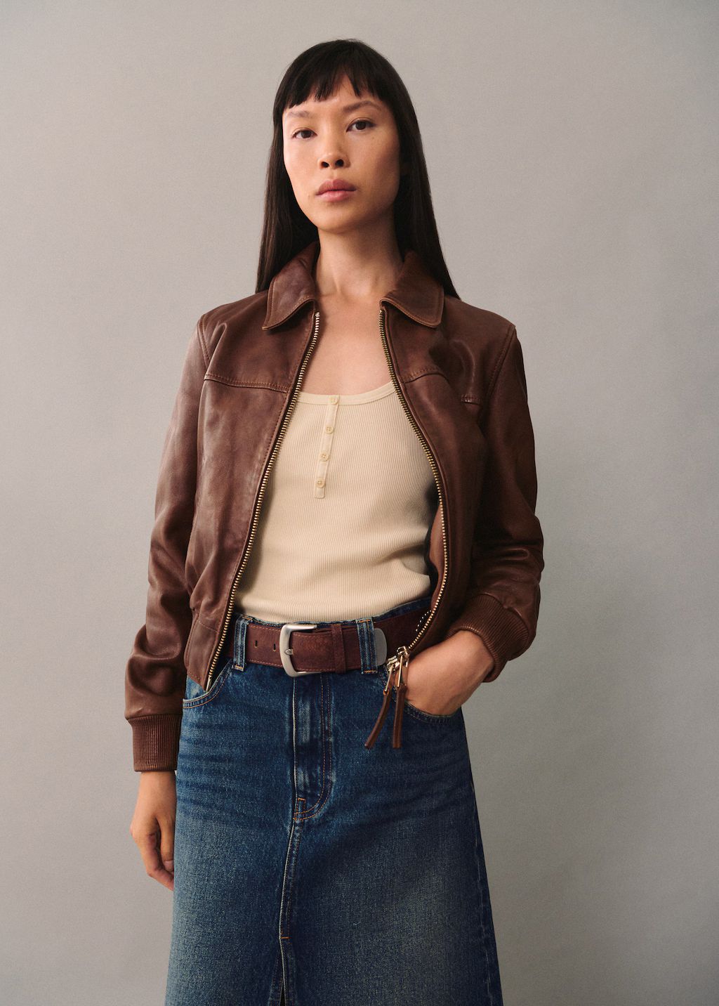 100% leather jacket | MANGO (UK)