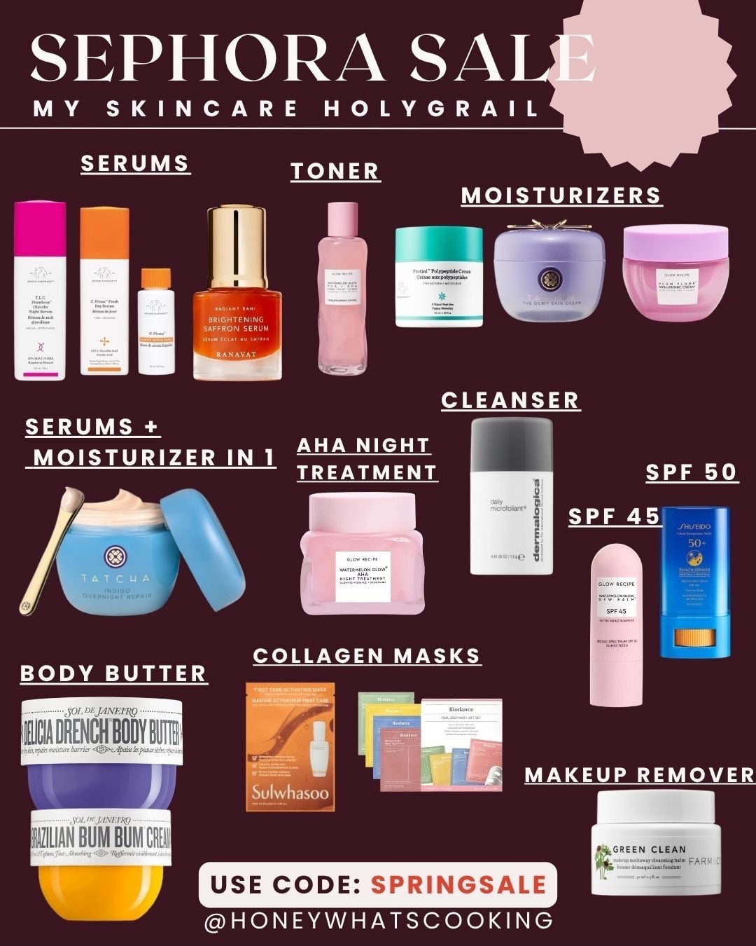 Sephora spring sale. These are my Skincare holy Grail. Use code: SPRINGSALE  for up to 20% off. #sephora 

#LTKSaleAlert #LTKselfcare