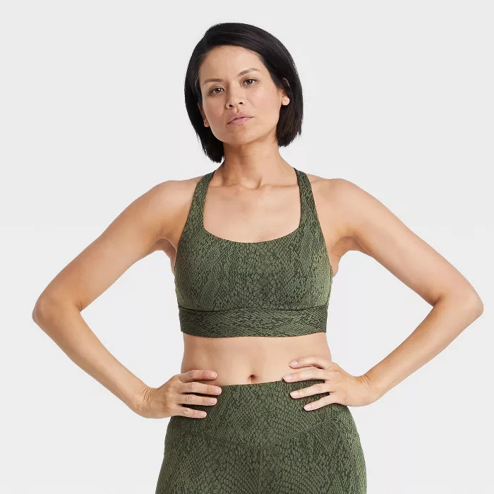 Women's Medium Support Snake Print Jacquard Bra - All in Motion™ | Target