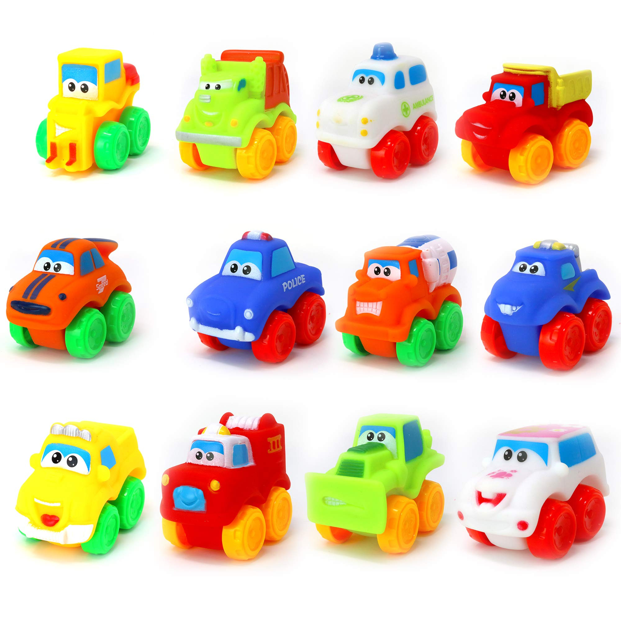 Big Mo's Toys Baby Cars - Soft Rubber Toy Car Set Small Vehicles for Babies and Toddlers - 12 Pie... | Amazon (US)