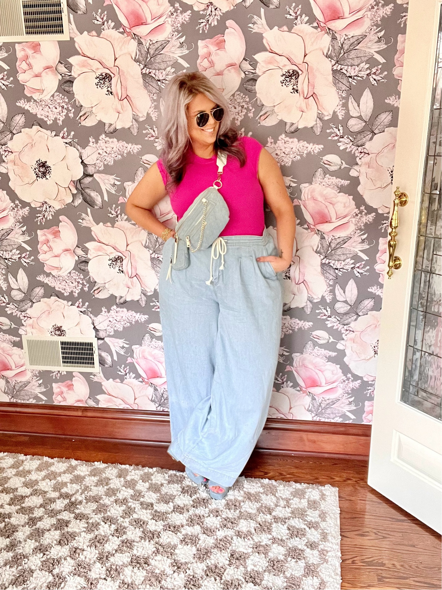 ✨SIZING•PRODUCT INFO✨
⏺️Hot Pink Ribbed Crewneck Bodysuit (not a thong but cheeky) - XL - TTS @amazonfashion
⏺️Soft High Waisted Wide Leg Denim Jeans •• mine no longer available but linked similar option(s) from @amazonfashion
⏺️Chunky Platform Denim Block Heel •• mine no longer available but linked similar option(s) from @amazonfashion
⏺️Denim Jean Sling Bag With Card Holder @walmartfashion
⏺️Gold Chain Bracelet •• mine no longer available but linked similar option(s) from @amazonfashion & @victoriaemerson
⏺️Gold Aviator Sunglasses @walmartfashion
⏺️Gold Hoop Earrings @walmartfashion

#walmart #walmartfashion #walmartstyle  walmart fashion, walmart style, walmart outfit, walmart look, walmart fashion, found it at walmart, walmart fashion finds, walmart summer, walmart winter, walmart fall, walmart spring, walmart new arrivals, walmart outfit, walmart outfit inspo, walmart outfit inspiration, walmart curves, walmart curvy, curvy walmart, midsize walmart, walmart midsize, walmart ootd, walmart shopping, new at walmart #denim #jeans denim outfit, jeans outfit, affordable jeans, budget jeans, jeans under $50, jeans under $100, jeans under $30, denim under $100, denim under $50, denim under $30, denim jeans inspo, jeans inspo, denim inspo, denim inspiration, jeans inspiration, denim jeans inspiration, how to style jeans, how to style denim, denim outfit, denim outfit ideas, denim outfit inspo, denim outfit inspiration, jeans ootd, denim ootd, jeans look, denim look, denim jeans look, straight leg, distressed, slim straight, cropped, jeanslook, curvy jeans, curvy denim, jeans for curves, midsize denim, midsize jeans, denim for big butt, denim for big booty, jeans for big booty, jeans for big butt, large hips, pear shaped, jeans for pear shapes, denim for pear shapes, jeans for large hips, denim for large hips #under10 #under20 #under30 #under40 #under50 #under60 #under75 #under100
#affordable #budget #inexpensive #size14 #size16 #size12 #medium #large #extralarge #xl #curvy #midsize #pear #pearshape #pearshaped
budget , affordable fashion

#LTKFindsUnder50 #LTKMidsize #LTKStyleTip