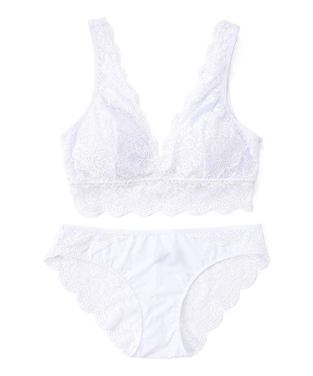 Rene Rofe Women's Bras - White New Wave Bralette & Bikini - Women | Zulily