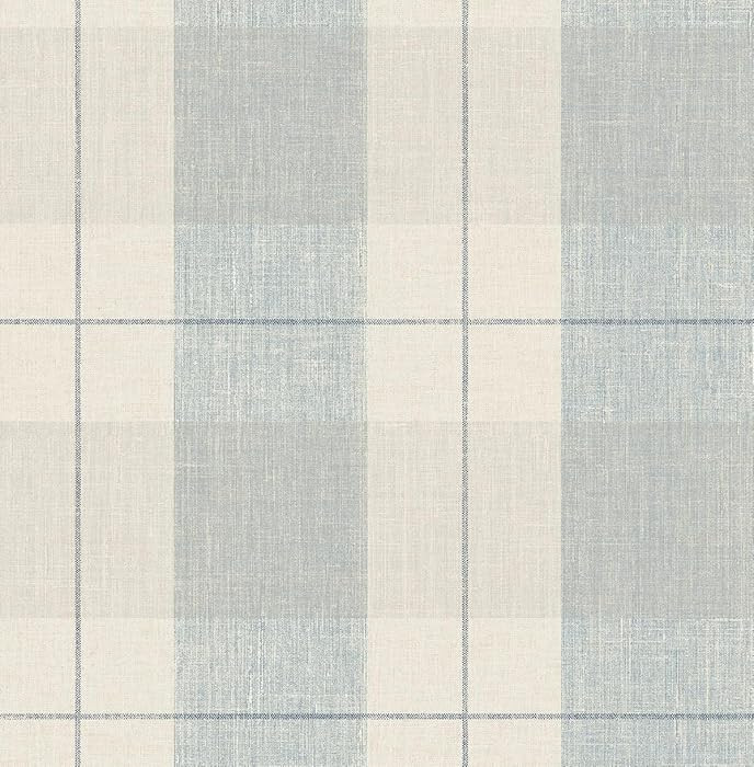 NextWall Lenox Hill Plaid Peel and Stick Wallpaper (Blue & Beige) | Amazon (US)