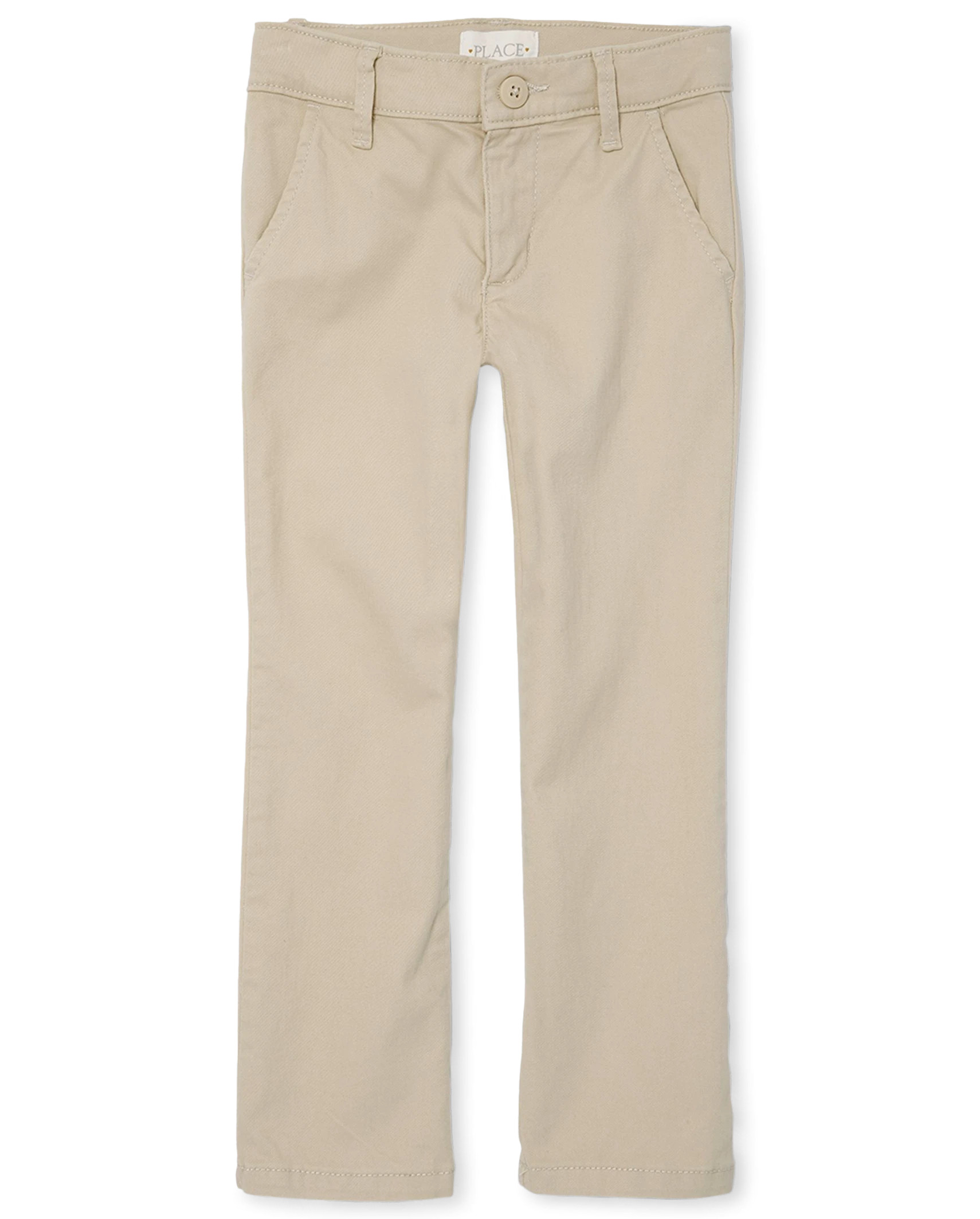 Girls Uniform Stretch Skinny Chino Pants - bisquit | The Children's Place