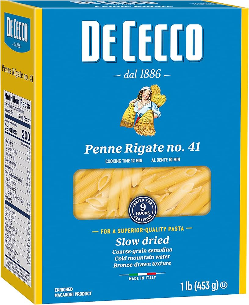 De Cecco Penne Rigate Pasta, 16 Oz | Amazon (US)