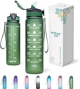 Venture Pal Water Bottle With Straw, 32 oz Water Bottles With Times to Drink,Motivational Water B... | Amazon (US)