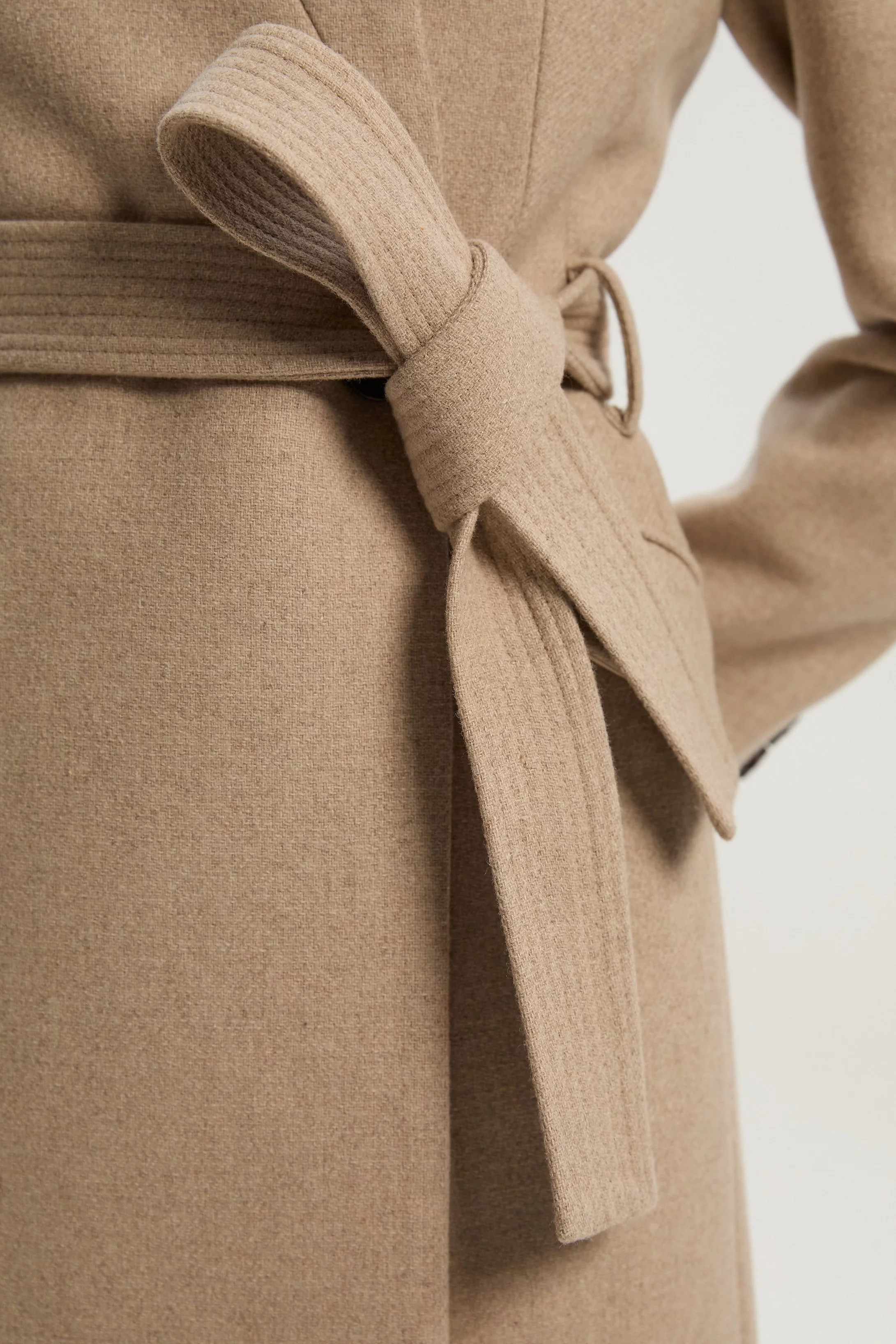 Wool Investment Notch Neck Tailored Maxi Coat | Karen Millen US