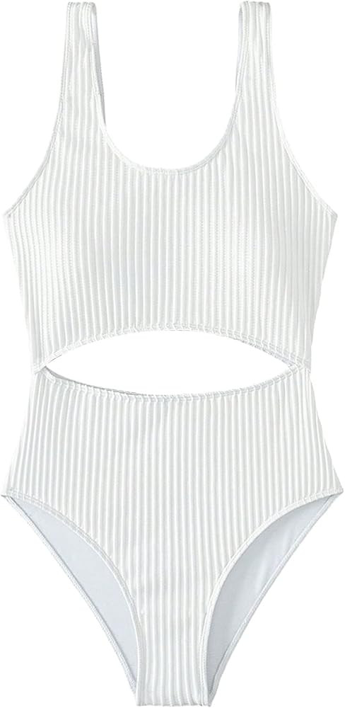 Floerns Women's Bathing Suit High Waisted Cut Out Monokini One Piece Swimsuit | Amazon (US)