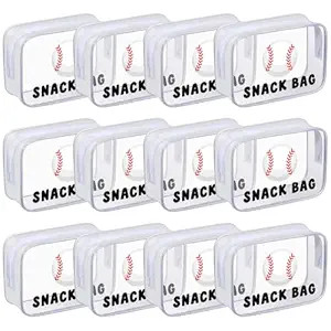 12 Pcs Baseball Snack Bags for Team Gifts Baseball Goodie Treat Candy Pouch Bags Clear PVC Waterp... | Amazon (US)