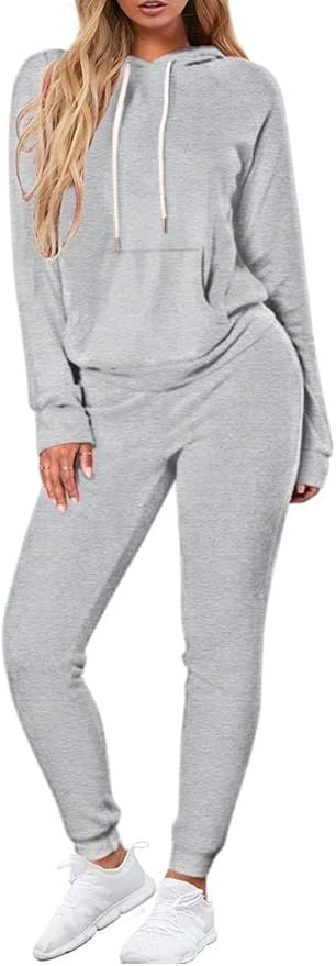 Fixmatti Women Pullover Hoodie Pockets Sweatpants Sport Jogger Sweatsuit | Amazon (US)