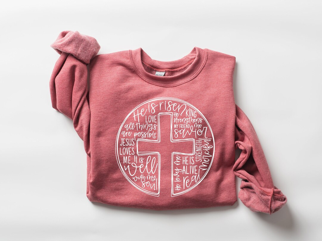 He is Risen Shirt,cross Easter Shirt,womens Easter Crewneck,easter Sweatshirt,easter Clothing,eas... | Etsy (US)