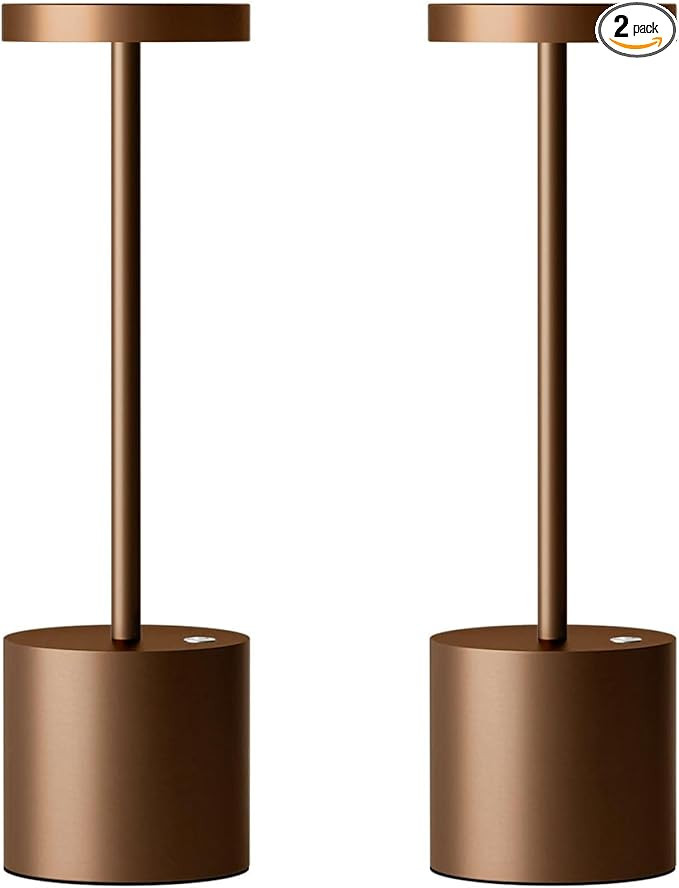 2 Pack Cordless Table Lamp Rechargeable,5000mAh Battery Powered Table Light, Dimming Portable LED... | Amazon (US)