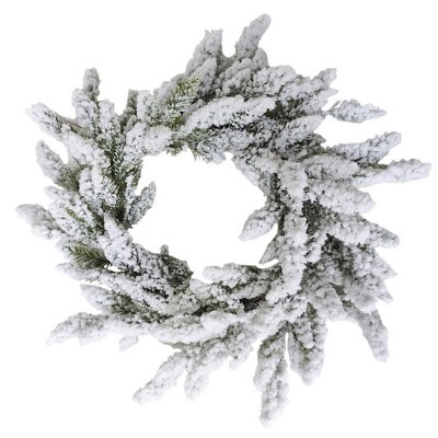Northlight Heavily Flocked Artificial Pine Christmas Wreath, 16.5-Inch, Unlit | Target