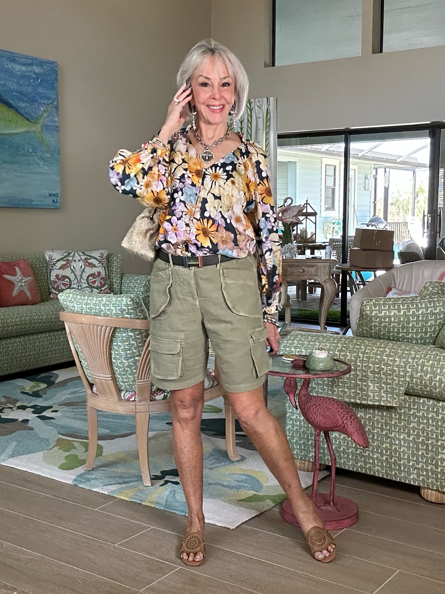 More flower to you….I love a top that is versatile and flowers help to. Wearing this top with cargo pants and @deandavidson jewelry to wearing with cargo shorts with @frenchkandejewelry. With the weather we have been having we never know if it is a pants or shorts kind of day. 
Top @anthropologie 
Pants @freepeople 
Shorts @freepeople 
Gold jewelry with orange stones @deandavidson 
Silver jewelry with bees @frenchkandejewelry (DM me)
Slides & clutch bag @lovechicos 
#cargoshorts #cargopants #slides #sandals #springstyle #floraltop #anthropologie #freepeople #lovechicos 

#LTKstyletip #LTKunder100 #LTKSeasonal