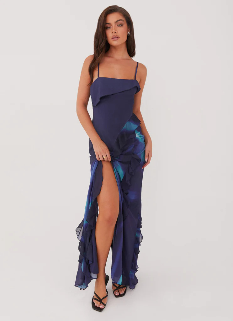 Do No Wrong Ruffle Maxi Dress - Cyber Rose | Peppermayo (Global)