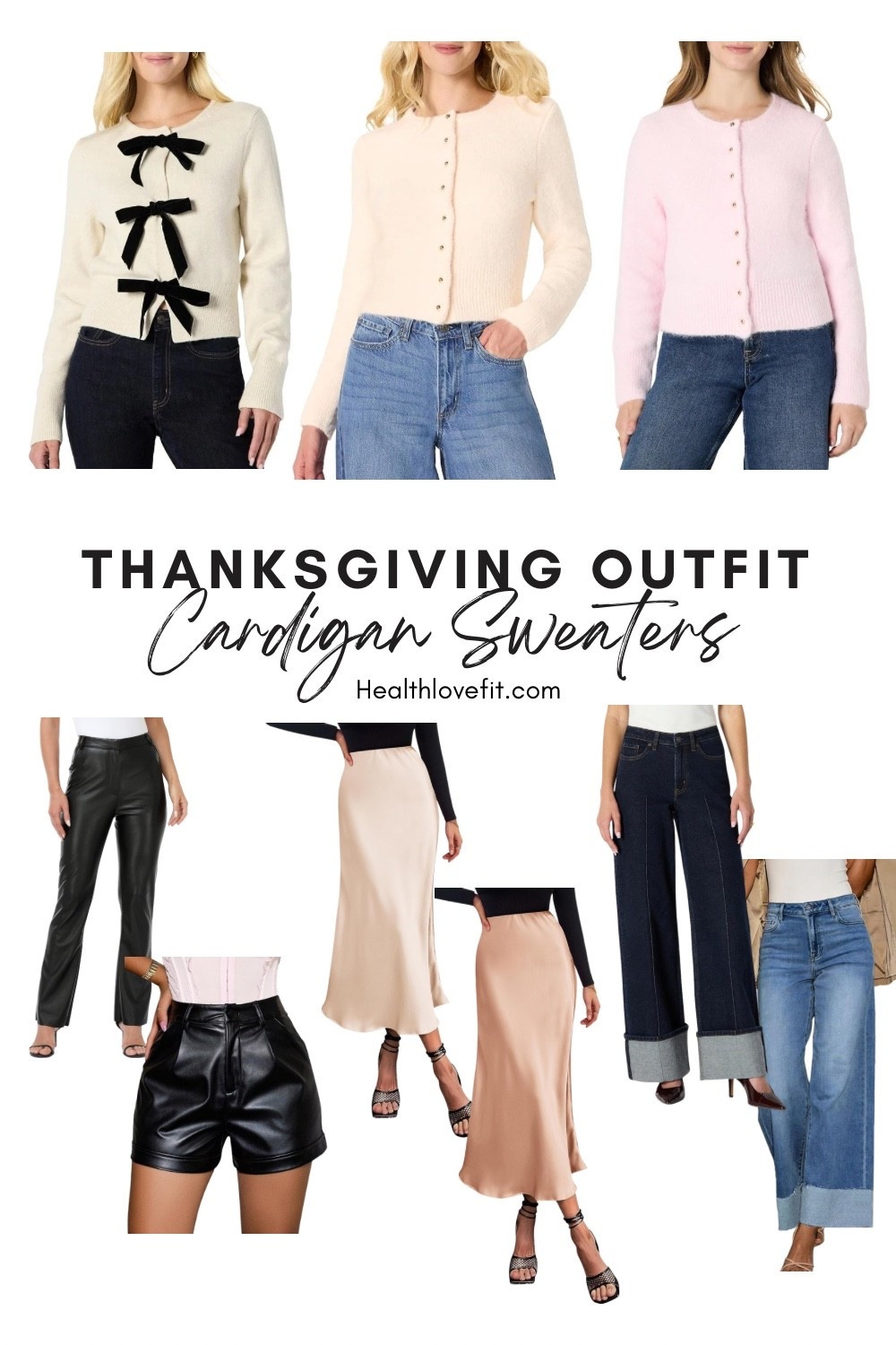 Looking for a chic, and easy outfit for thanksgiving? I got you covered these are some new cardigans that just came out! I love the fuzzy textures and the little details like the bows, and the gold buttons. 

You can pair them with wide leg cuffed jeans (which are a new Jean trend this season!!), a satin skirt (the colors I picked here go better with the cream cardi in the middle but could actually go with any of them). Or faux leather pants and shorts which I think goes best with the cardi with the ribbons. 

Tags: thanksgiving outfit ideas, thanksgiving outfit, casual thanksgiving outfit, casual outfit, fall outfit, winter outfit

#LTKStyleTip #LTKHoliday #LTKSeasonal