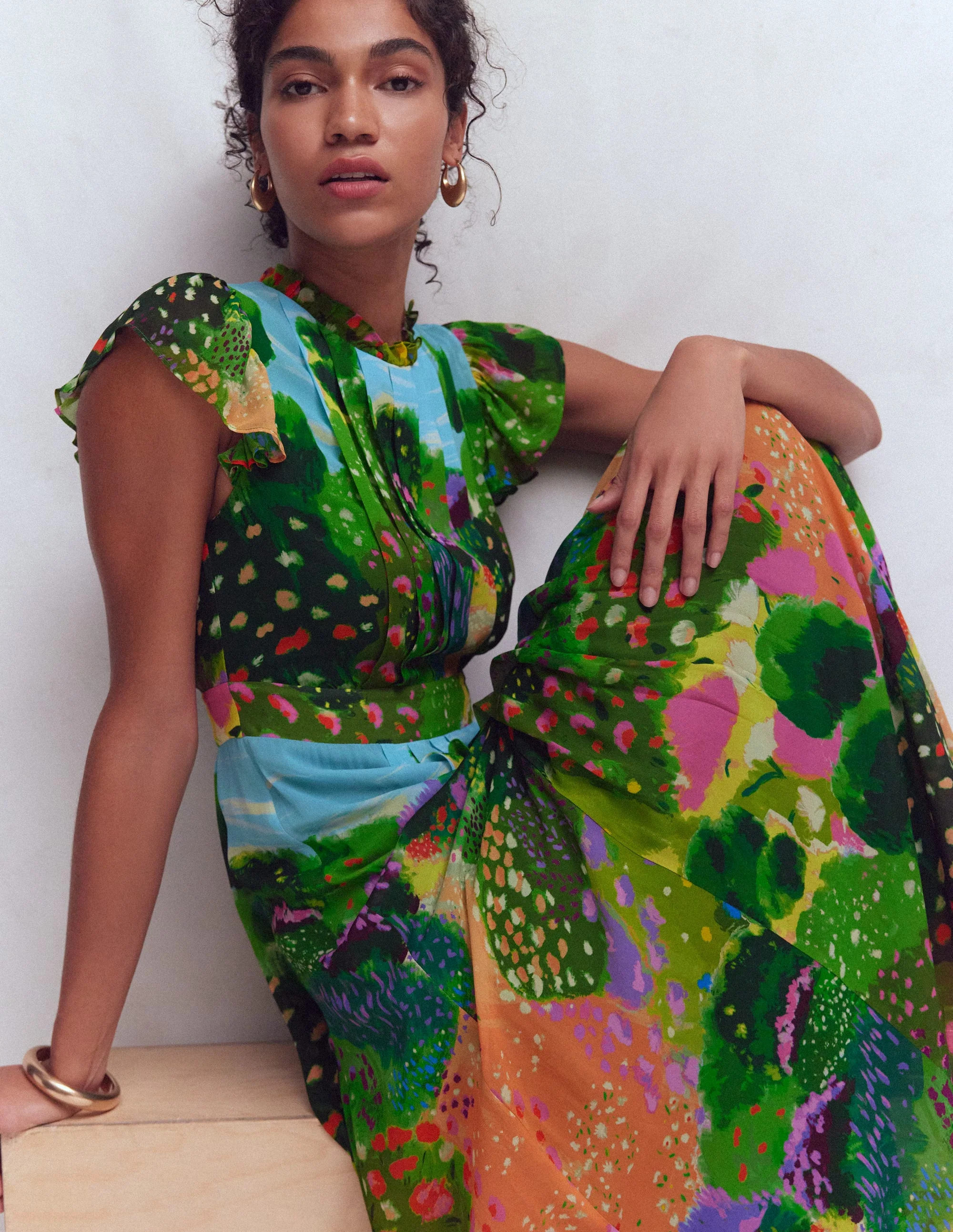 Blouson Sleeve Occasion Dress-Multi Super Bloom | Boden (US)