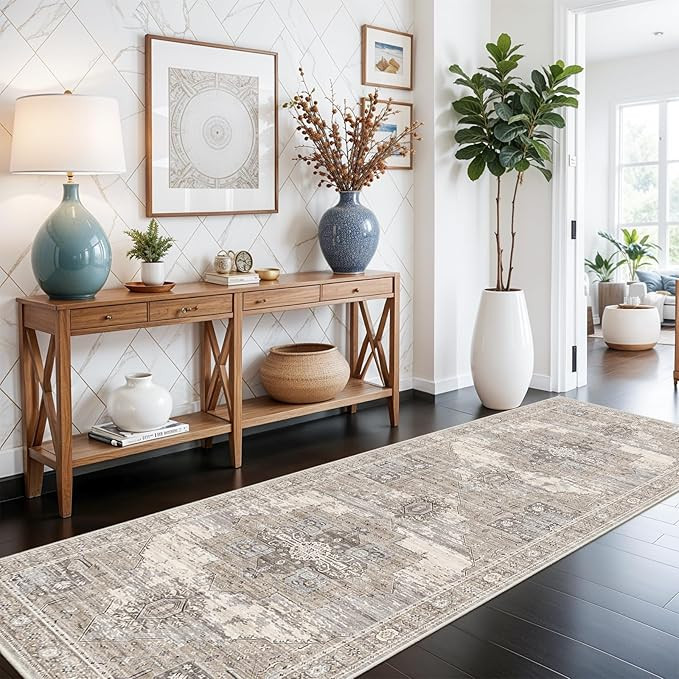 RUUGME Washable 3X8 Runner Rugs - Large Boho Rugs for Living Room Stain Resistant Carpet Vintage ... | Amazon (US)
