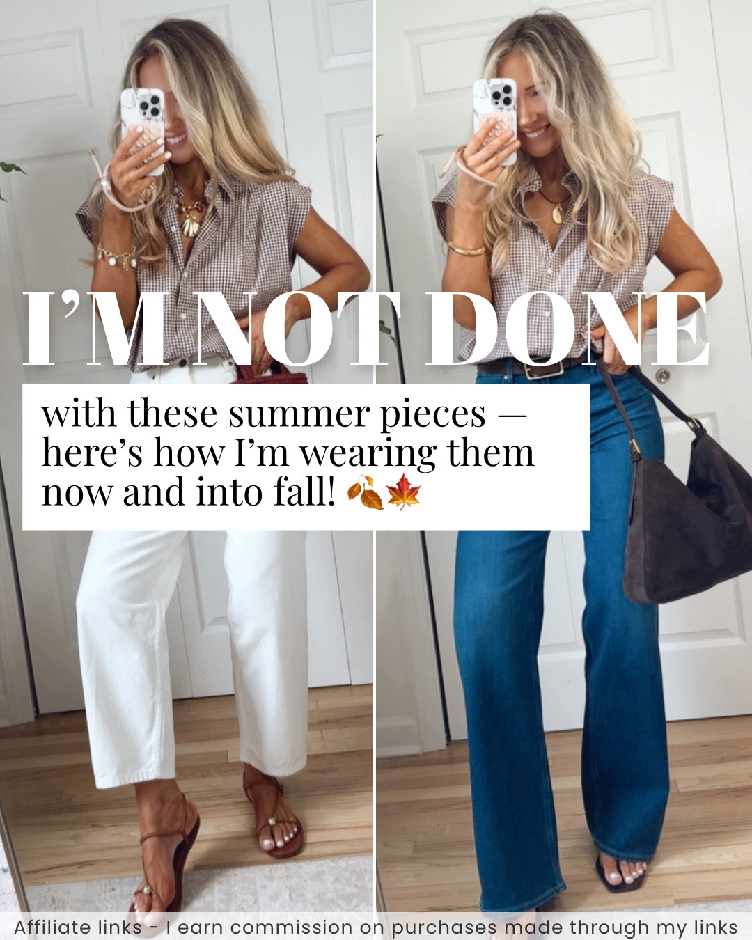Affiliate links - I earn commission on purchases made through my links 

Fall transition outfits
Wear now and later outfits
End of summer fashion
