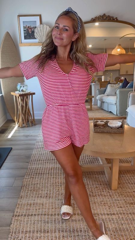 4th of July from Pink Lily this romper fits TTS! I’m wearing a Small! Best part?! It’s on sale!!!!

Pair it with these pearl sandals and a blue headband for a fun look ❤️🤍💙

#LTKSaleAlert #LTKStyleTip #LTKFindsUnder50