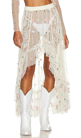 Keilah Midi Skirt in Ivory | Revolve Clothing (Global)