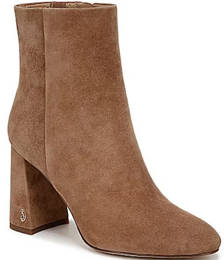 Sam Edelman Daria Suede Block Heel Ankle Booties - 8.5 | Dillard's
