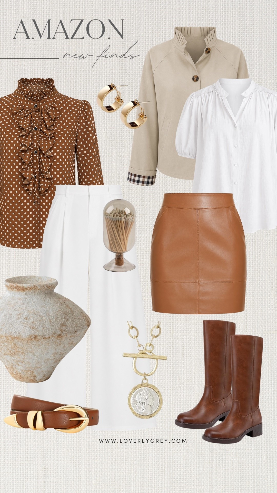 I’m loving this mix of Amazon fall fashion finds and cozy home accents right now! The rich camel tones, tall brown boots, leather skirt and neutral layers are giving me all the fall outfit inspiration, and those little home finds make everything feel ready for the season.

#LTKSeasonal #LTKHome