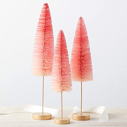 Bottle Brush Trees, Set of 3, 10.5" 12.5" and 14" Tall, Hand-dyed Trees, Sisal Trees, Winter Tabl... | Amazon (US)