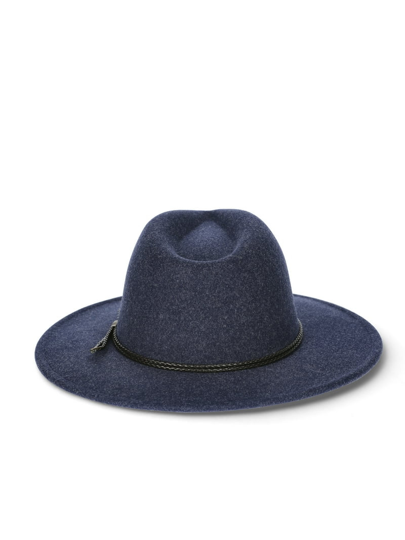 Time and Tru Women's Heather Fedora Hat, Blue Heather | Walmart (US)