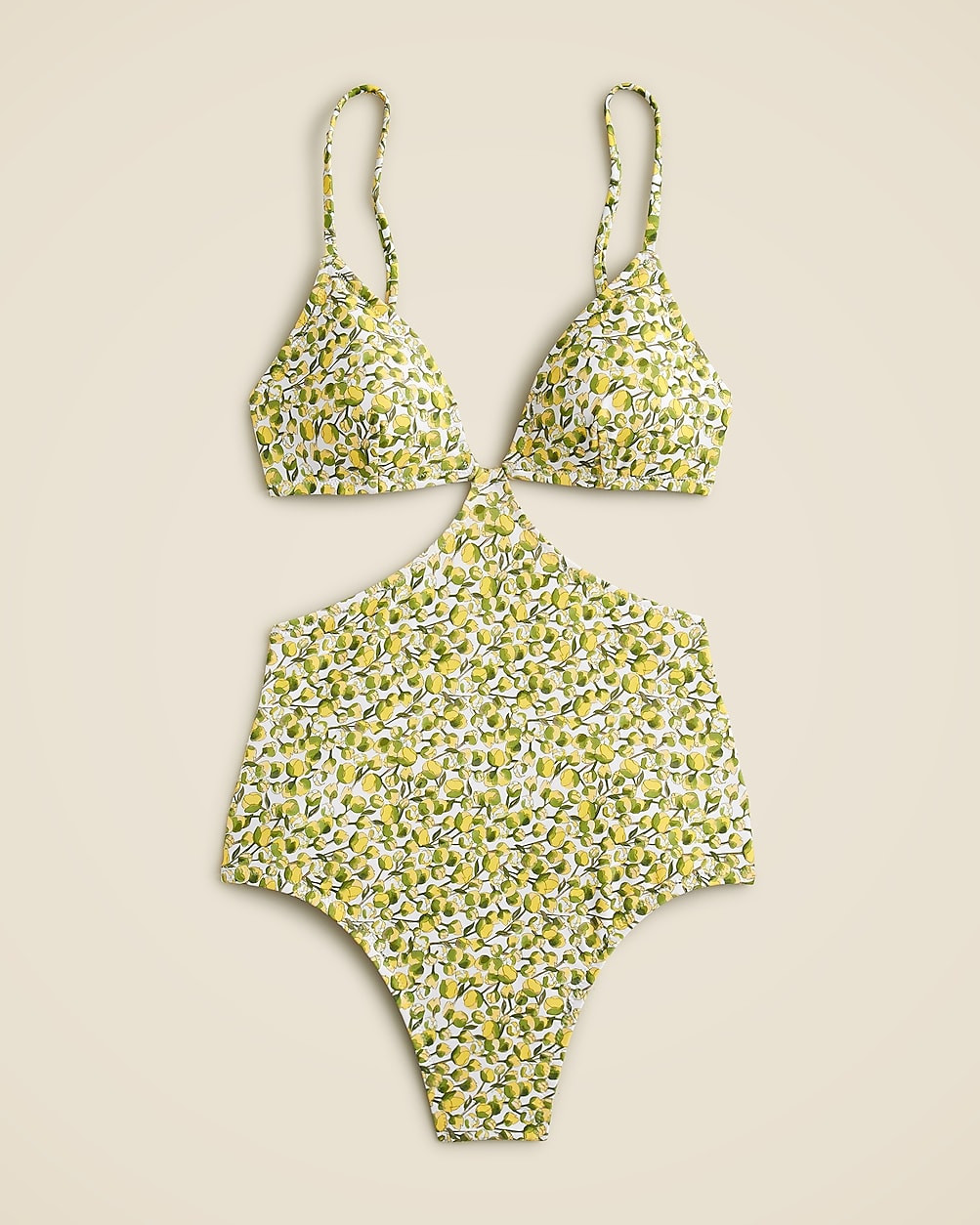 Side-cutout one-piece swimsuit in Liberty® Eliza's Yellow fabric | J. Crew US