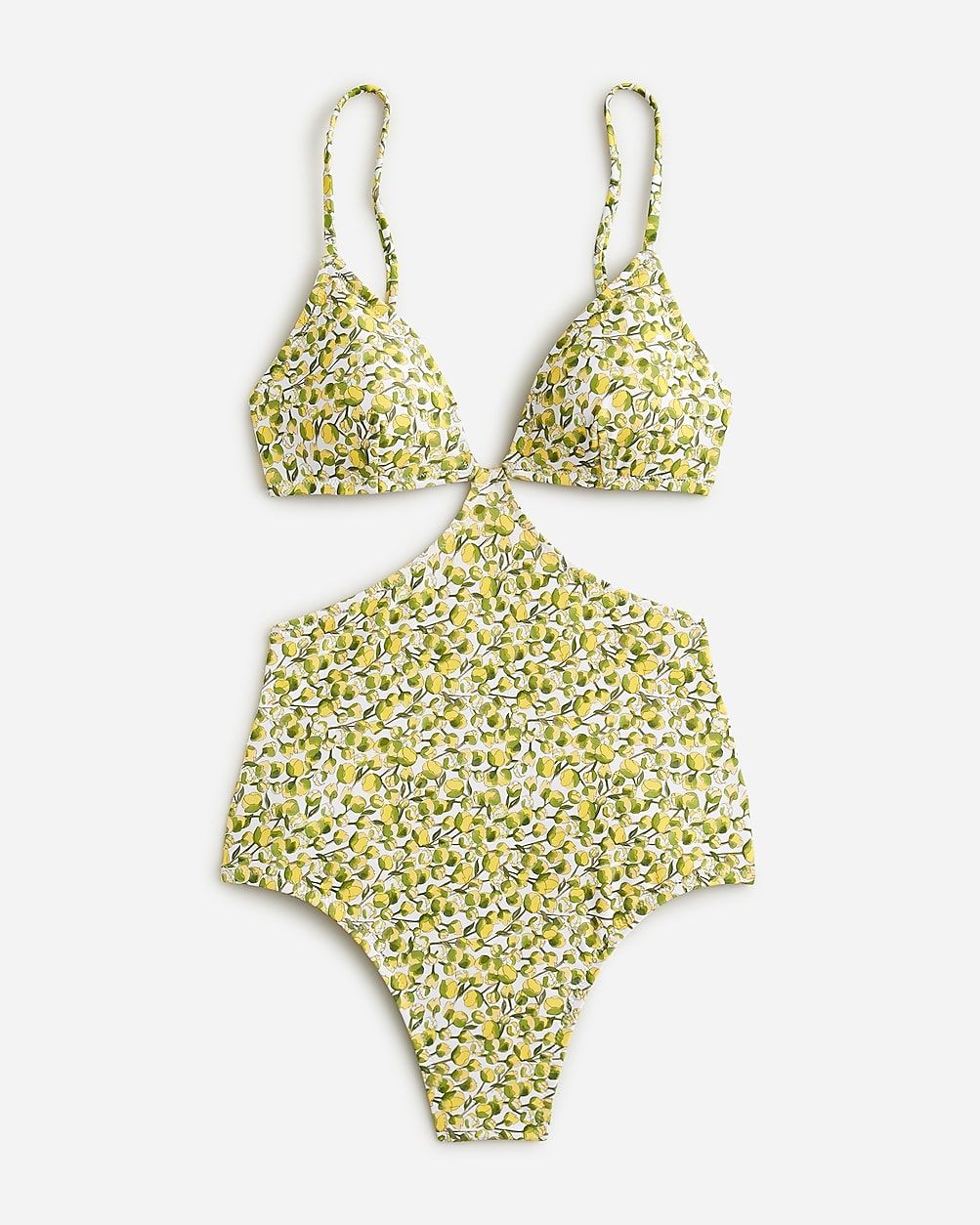 Side-cutout one-piece swimsuit in Liberty® Eliza's Yellow fabric | J.Crew US