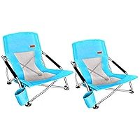Nice C Chair Beach, Beach Chairs for Adults 2 Pack, Low Beach Chair, Sling, Folding, Portable, Conce | Amazon (US)