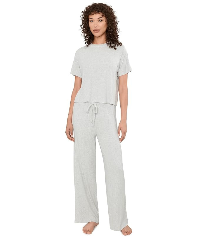 HONEYDEW Cloud Modal Tee Pants Set Women's Pajama Sets Heather Grey: XL | Zappos.com