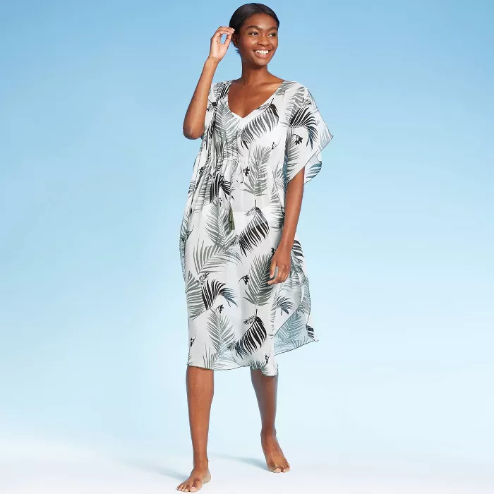 Women's Botanical Print Midi Length Kaftan Cover Up - Kona Sol™ | Target