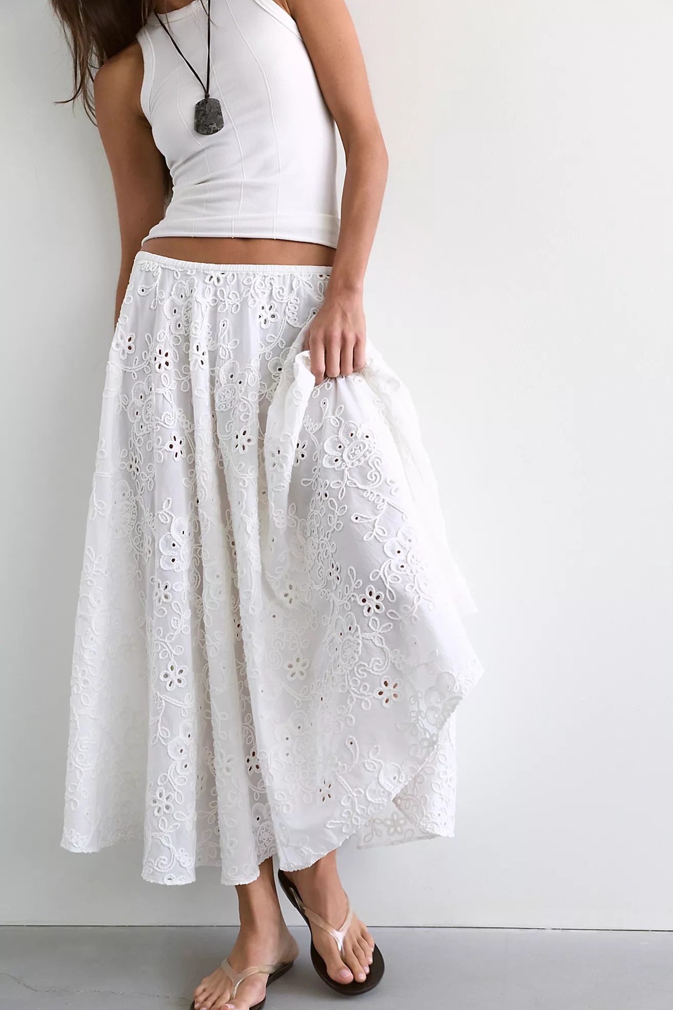 Norma Kamali Flared Cotton Midi Skirt | Free People (UK)
