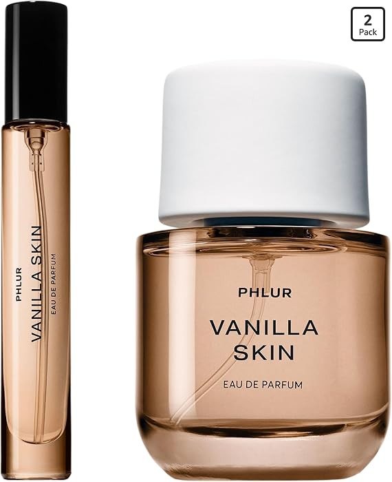 PHLUR Vanilla Skin Perfume Duet, 50mL + 9.5mL - Warm Vanilla Eau de Parfum with Pink Pepper, Pink... | Amazon (US)