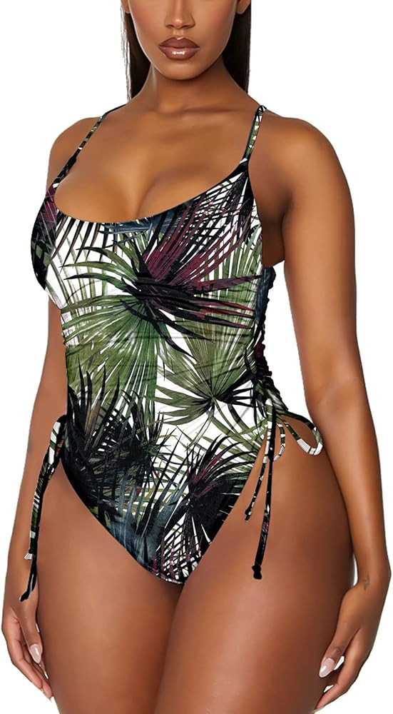 Viottiset Women's Ruched High Cut One Piece Swimsuit Tummy Control Bathing Suit Monokini | Amazon (US)